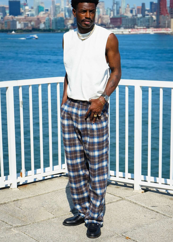 Plaid Pleated Trousers - Mercer - View 2