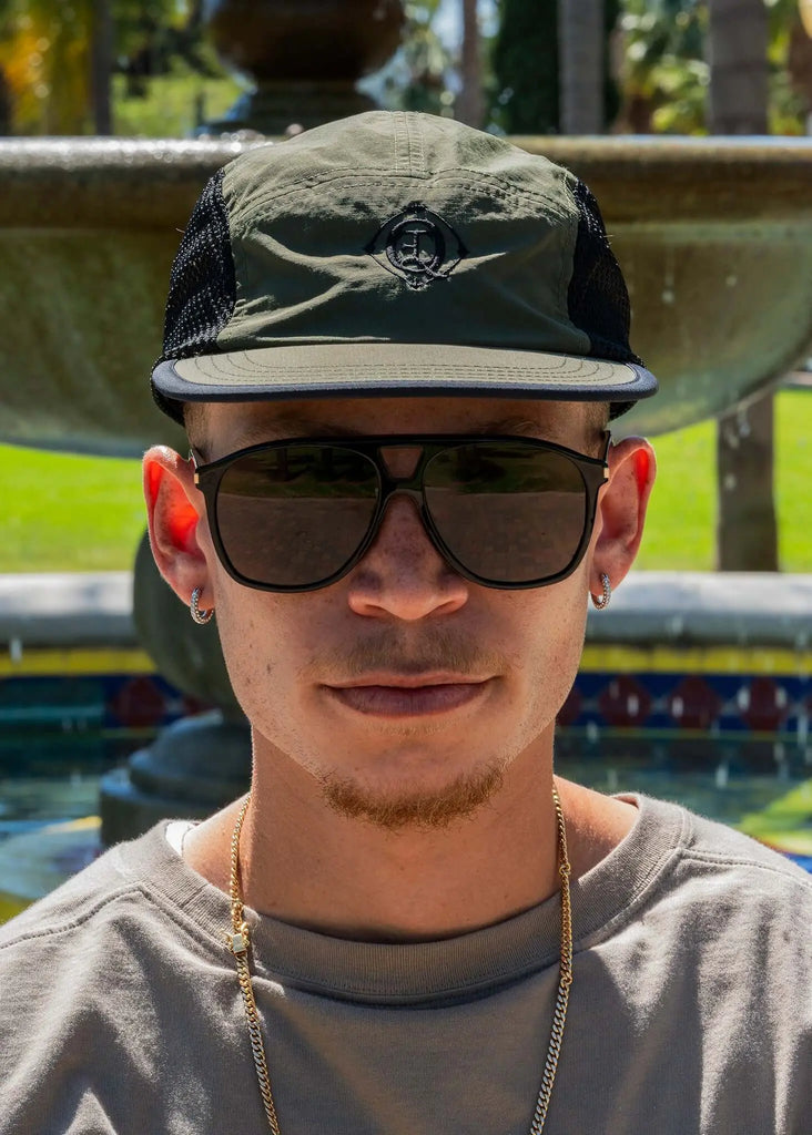 Men's Olive Performance Mesh Cap – Monogram - View 2