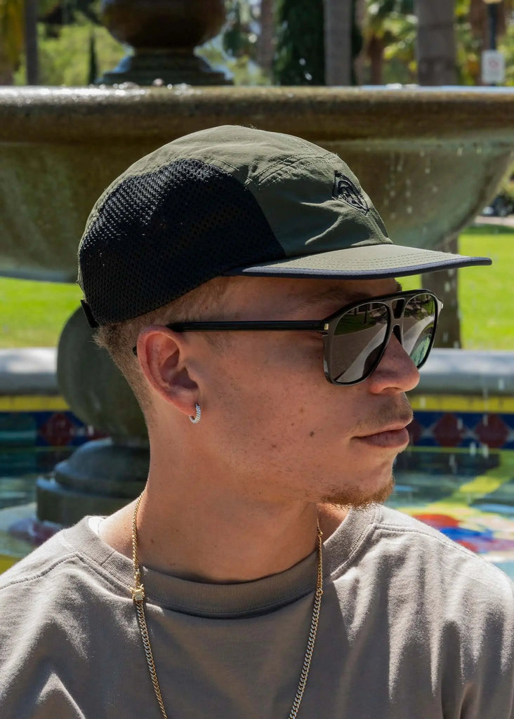 Men's Olive Performance Mesh Cap – Monogram - View 2