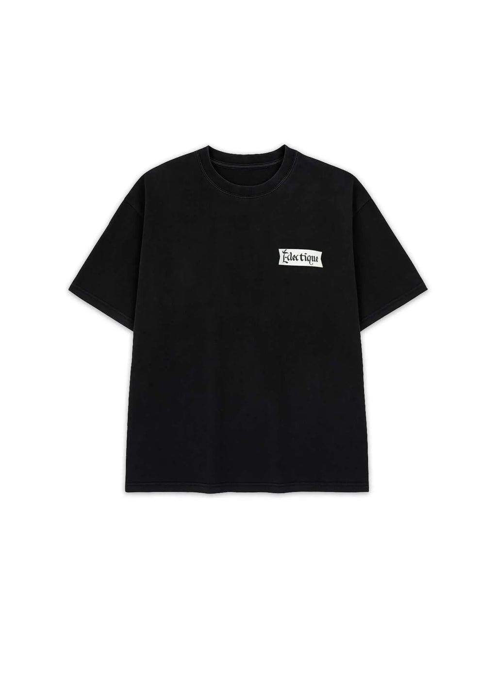 Éclectique Rockets Graphic T-shirt in black, showcasing vintage style and modern minimalism for everyday wear.