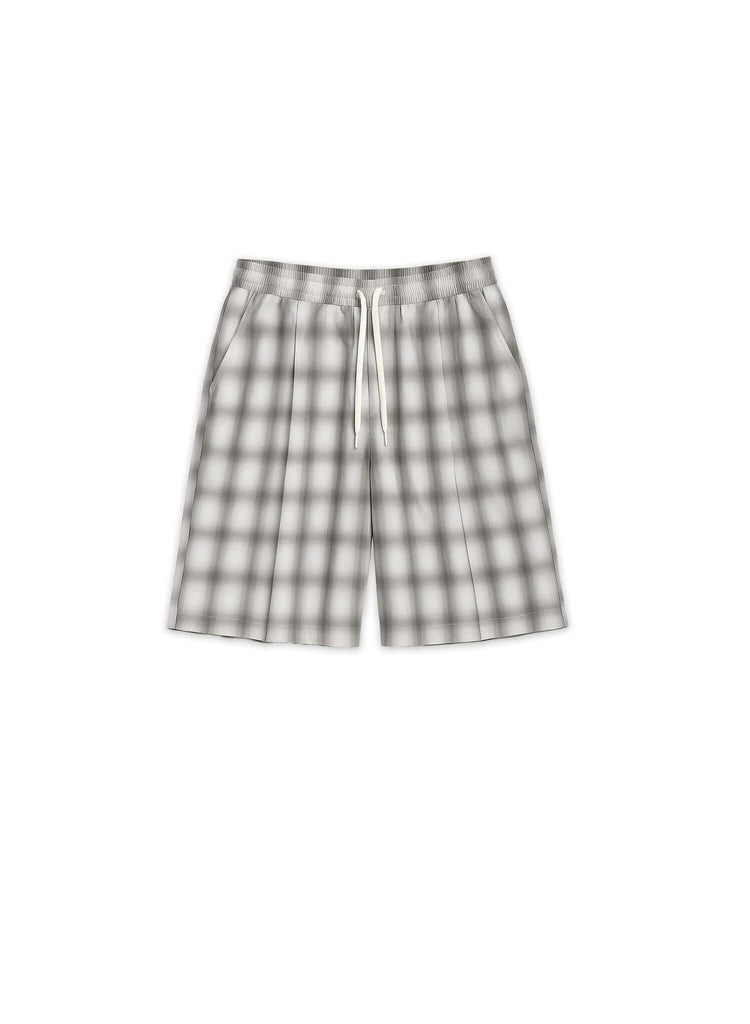 Tailored Monotone Plaid Shorts - View 1