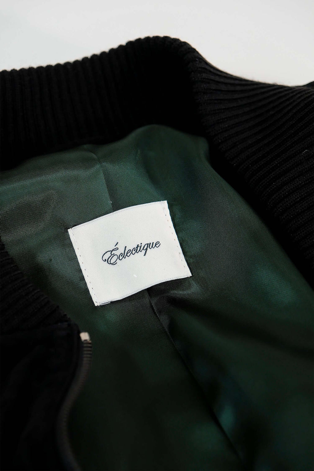 Italian Suede Bomber Jacket with Éclectique label detail