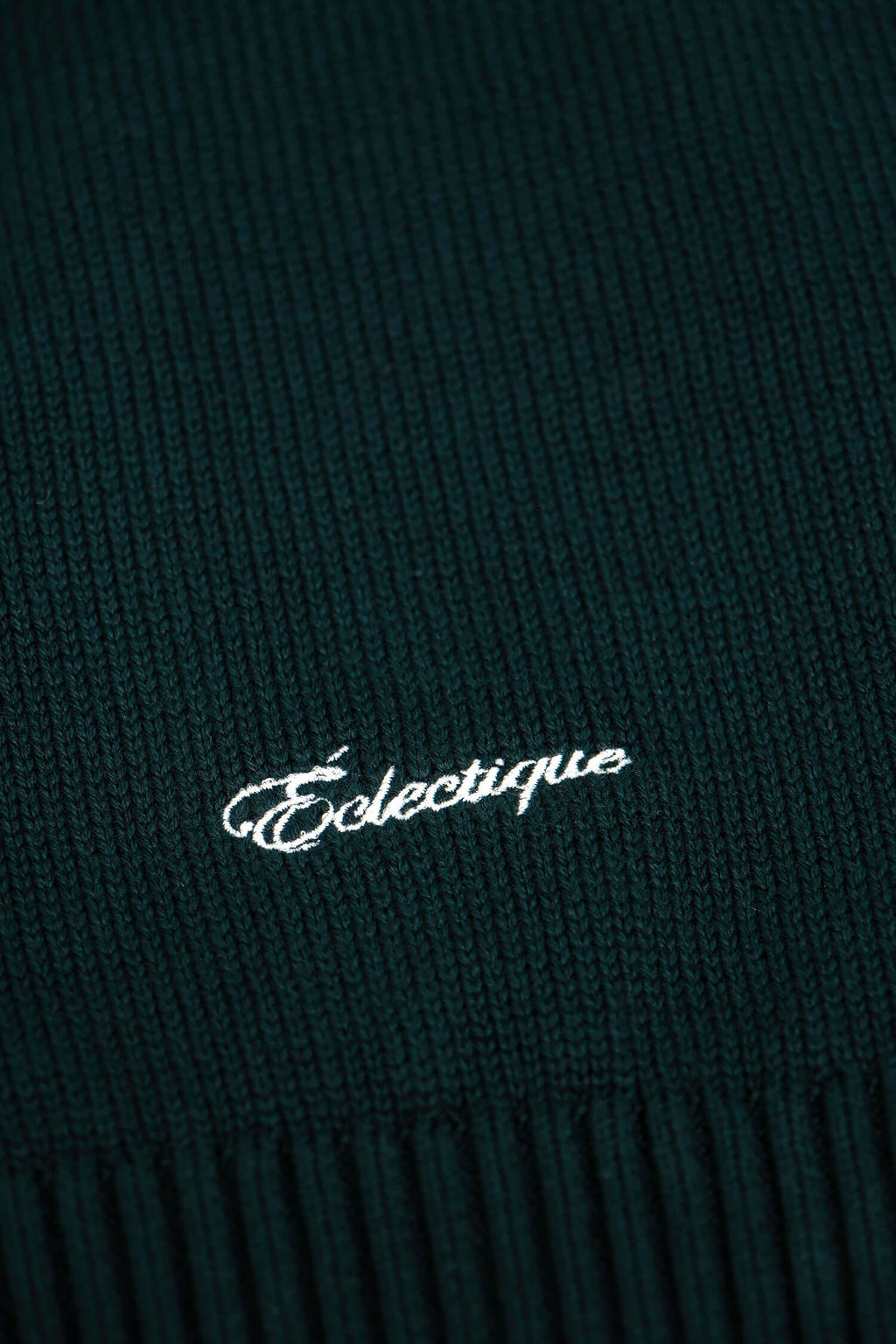 Scarab green v neck cardigan with Éclectique embroidery detail