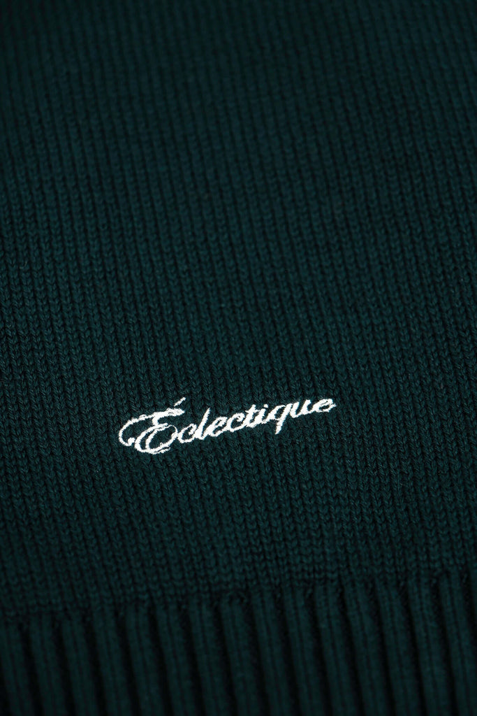 Green V Neck Cardigan in Scarab - View 2