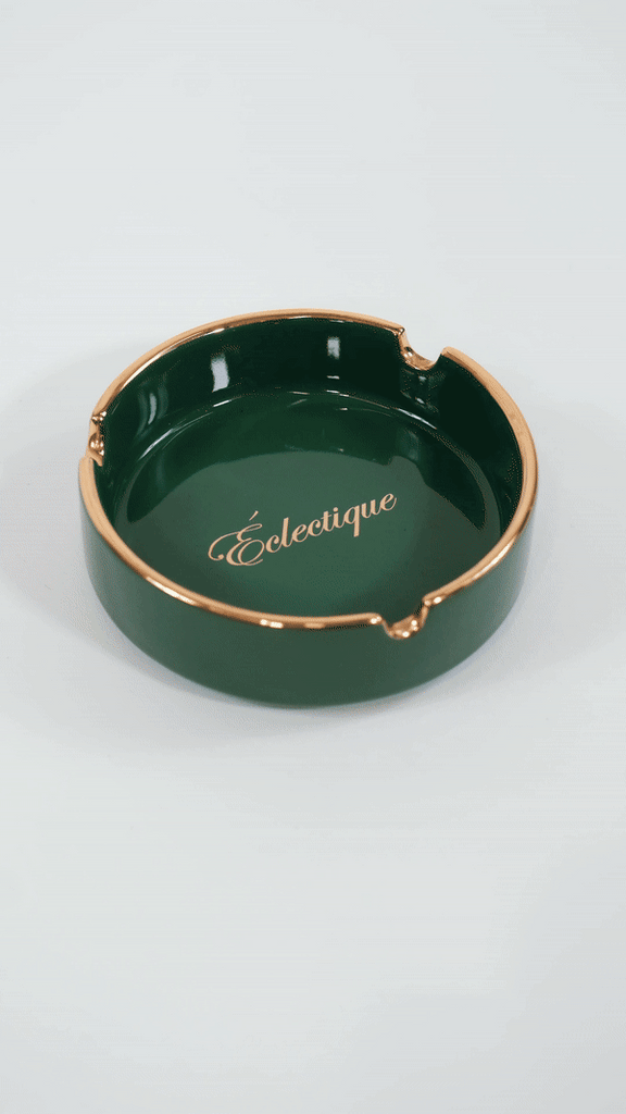 Ceramic Ashtray with Gold Trim - View 2