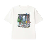 Brooklyn Bridge graphic t-shirt with colorful printed artwork on a relaxed fit white tee.