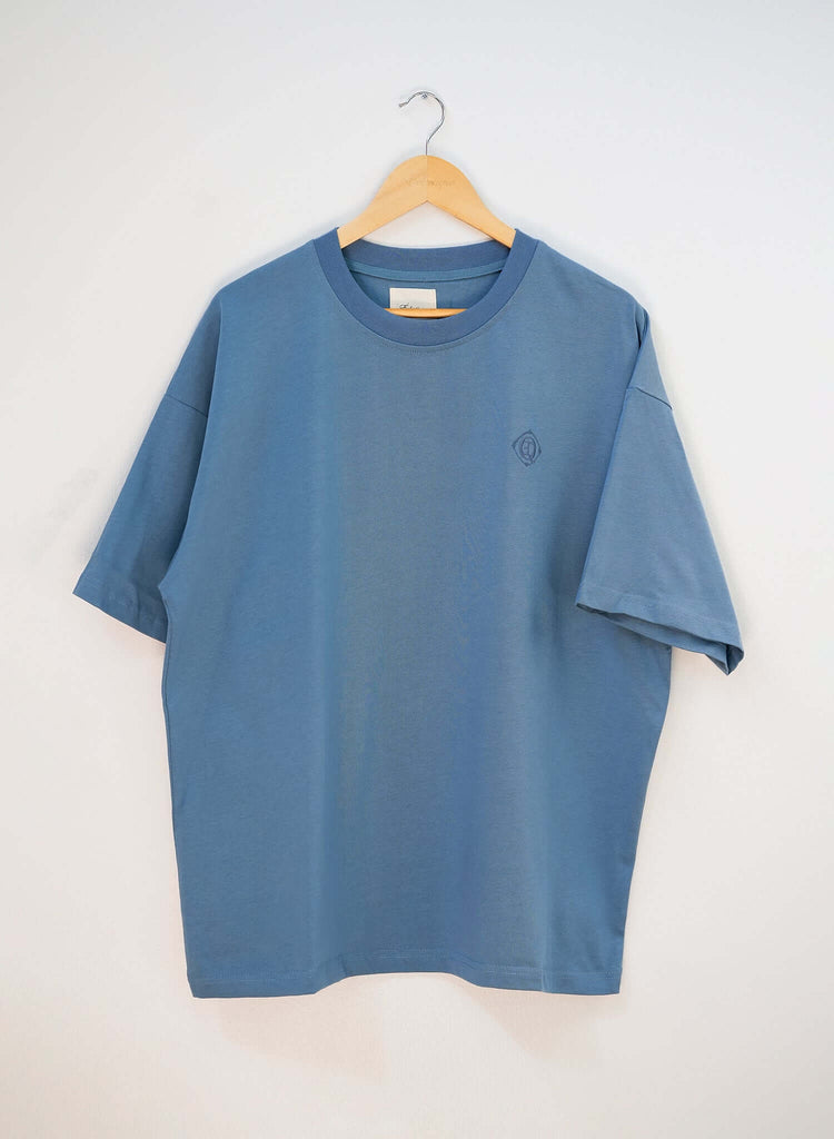 Monogram Embroidered Cotton T-Shirt – Blue - View 2