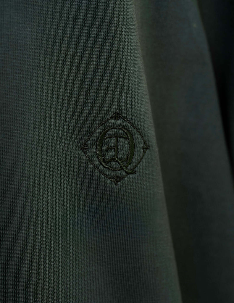 Monogram Embroidered Cotton T-Shirt – Emerald - View 2