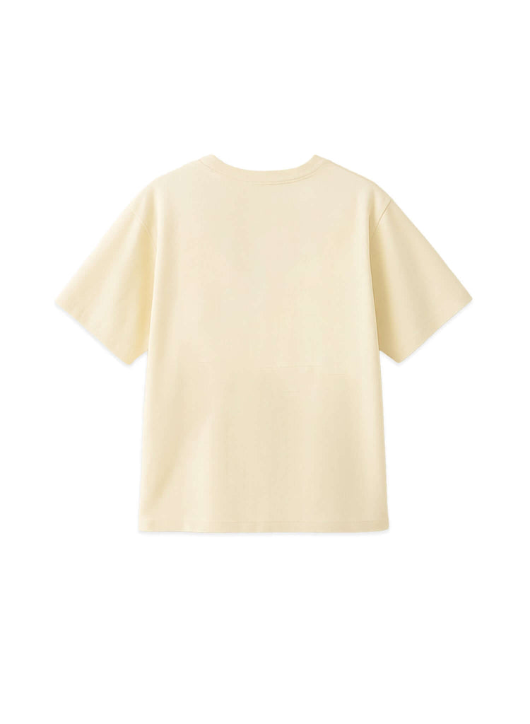 Monogram Embroidered Cotton T-Shirt – French Vanilla - View 2