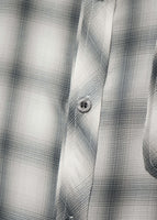 thumbnail for Monotone Plaid Button-Up Shirt