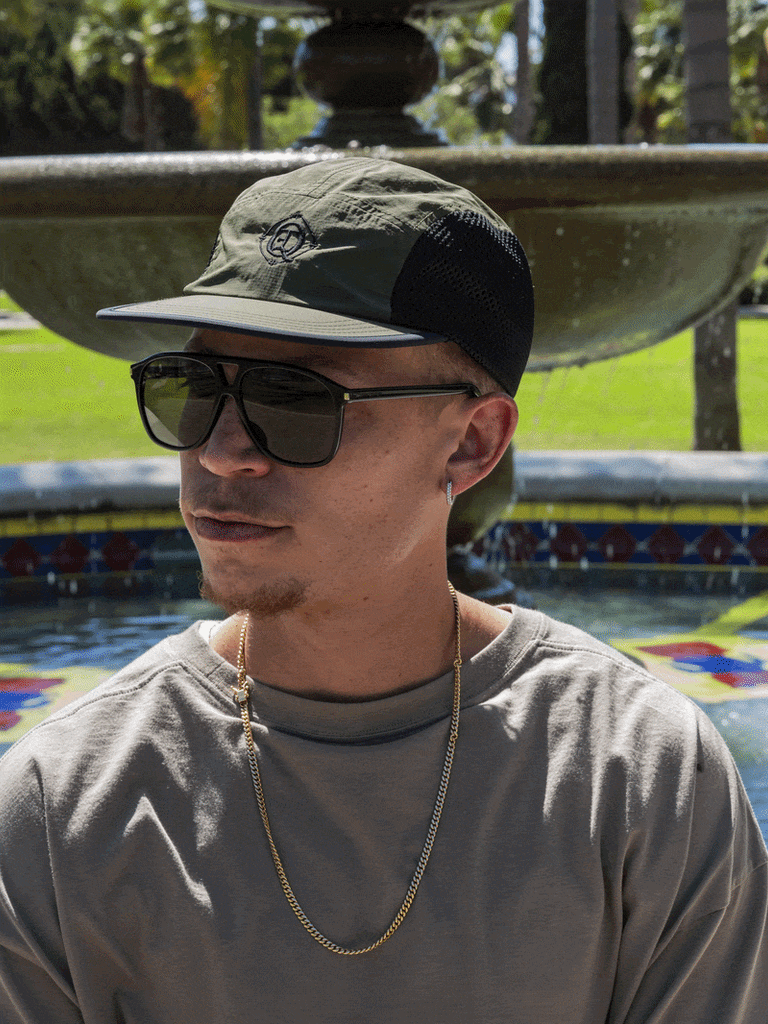 Men's Olive Performance Mesh Cap – Monogram - View 2