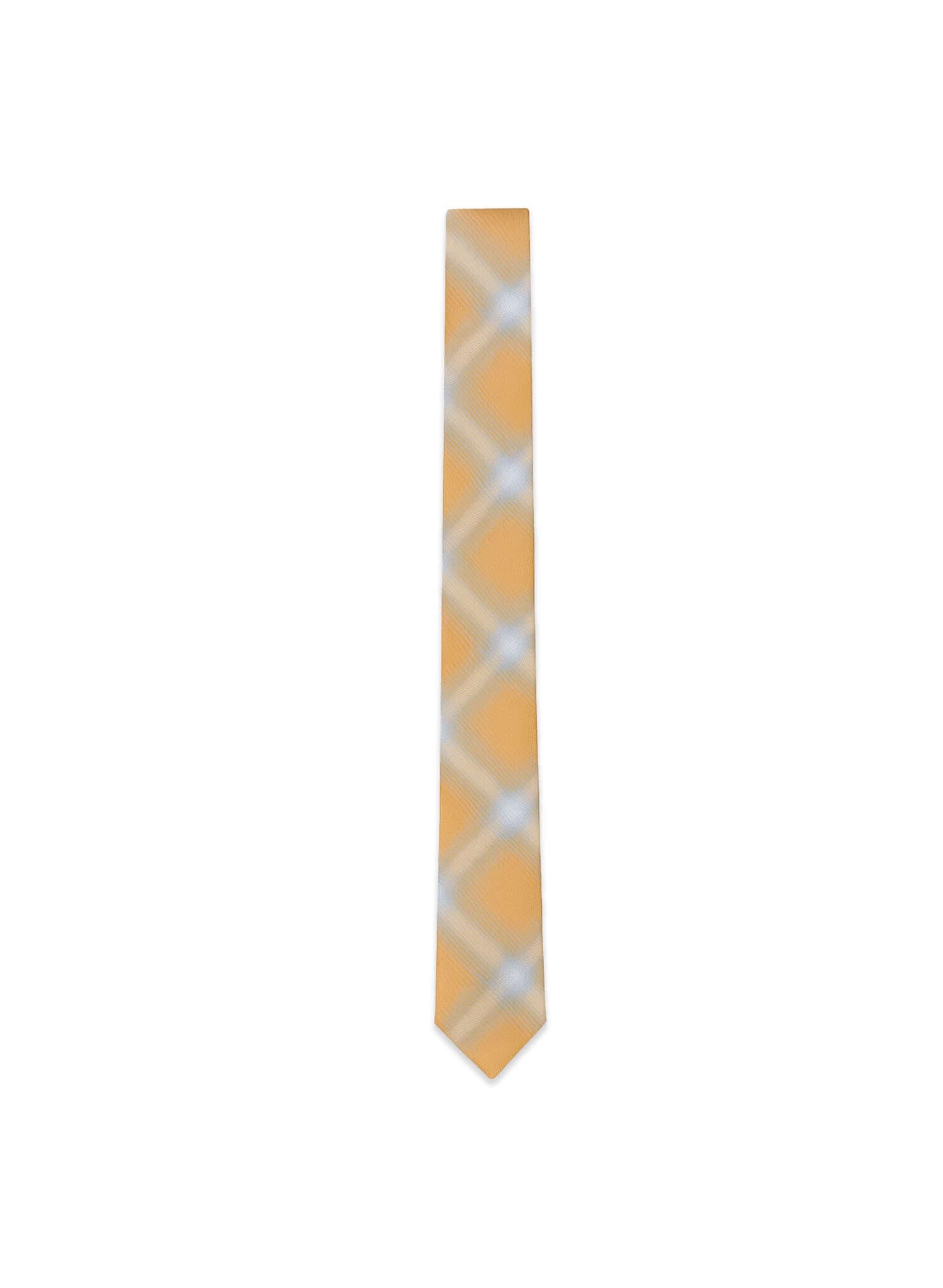 Éclectique ombre plaid tie in yellow, front view
