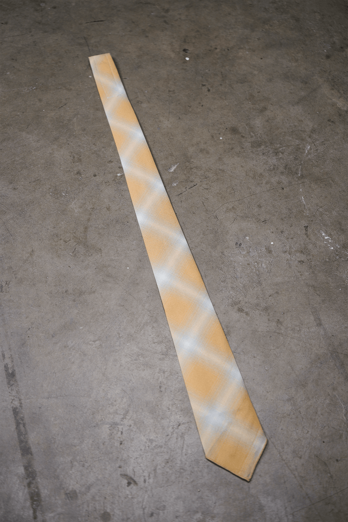 Ombre Plaid Tie in Yellow Gradient - View 2