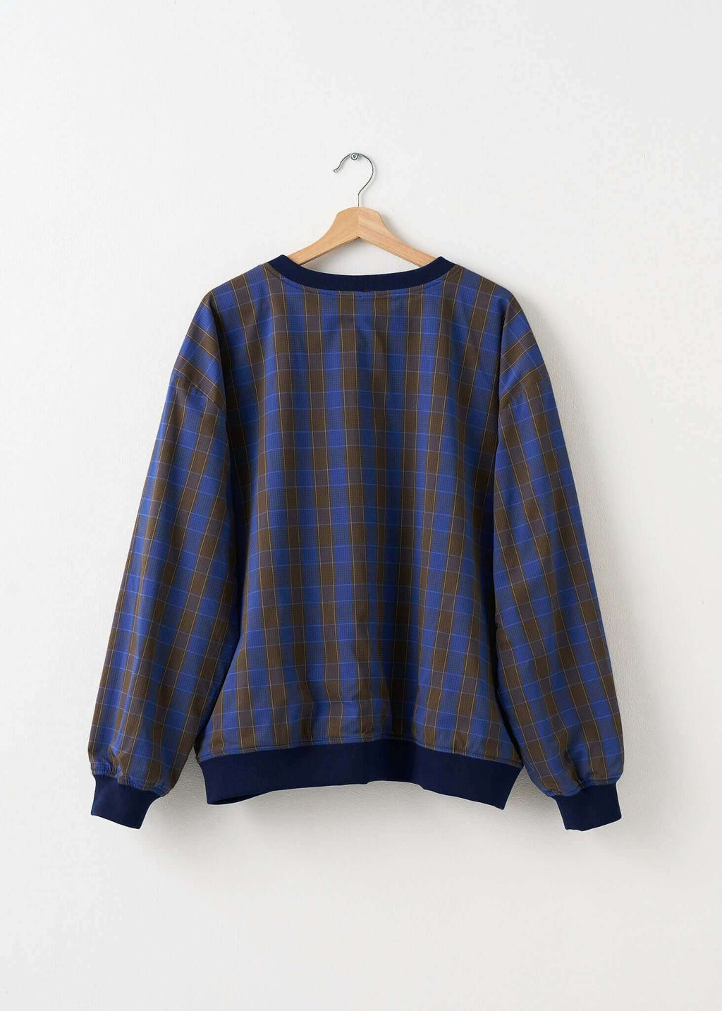 Éclectique Reversible windbreaker jacket checked pattern side back view