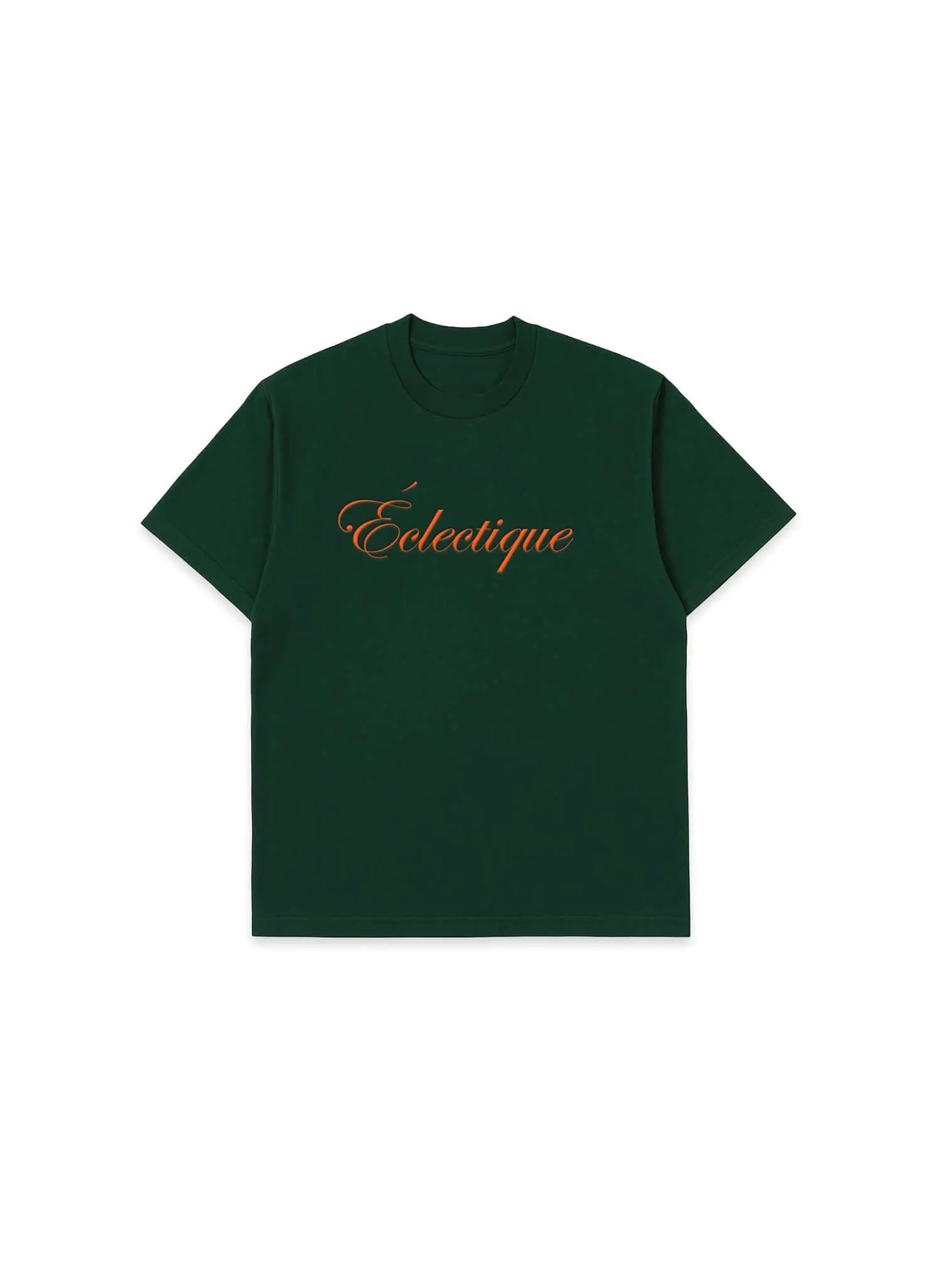 Script logo embroidered cotton t-shirt in emerald featuring Éclectique logo on chest.