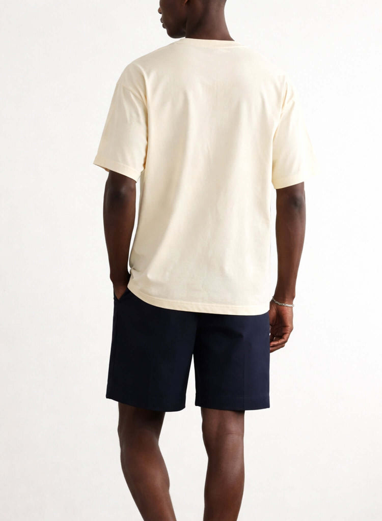 Script Logo Embroidered Cotton T-Shirt – French Vanilla - View 2