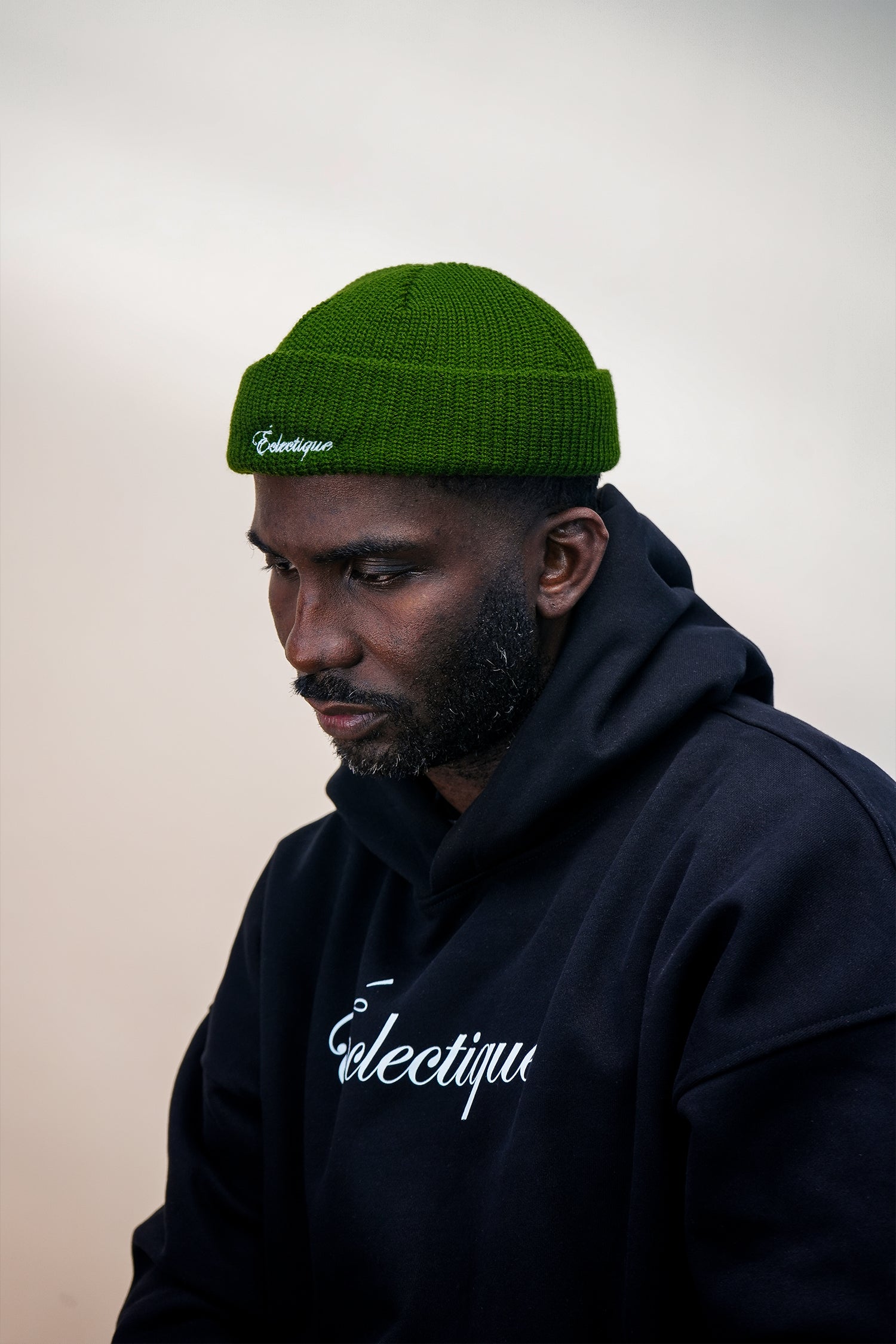 Script Logo Fisherman Beanie in Emerald