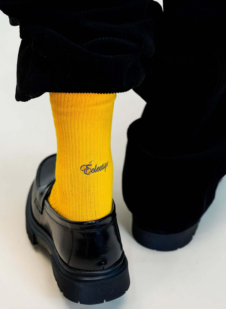 Yellow Crew Socks in Spectra - View 2